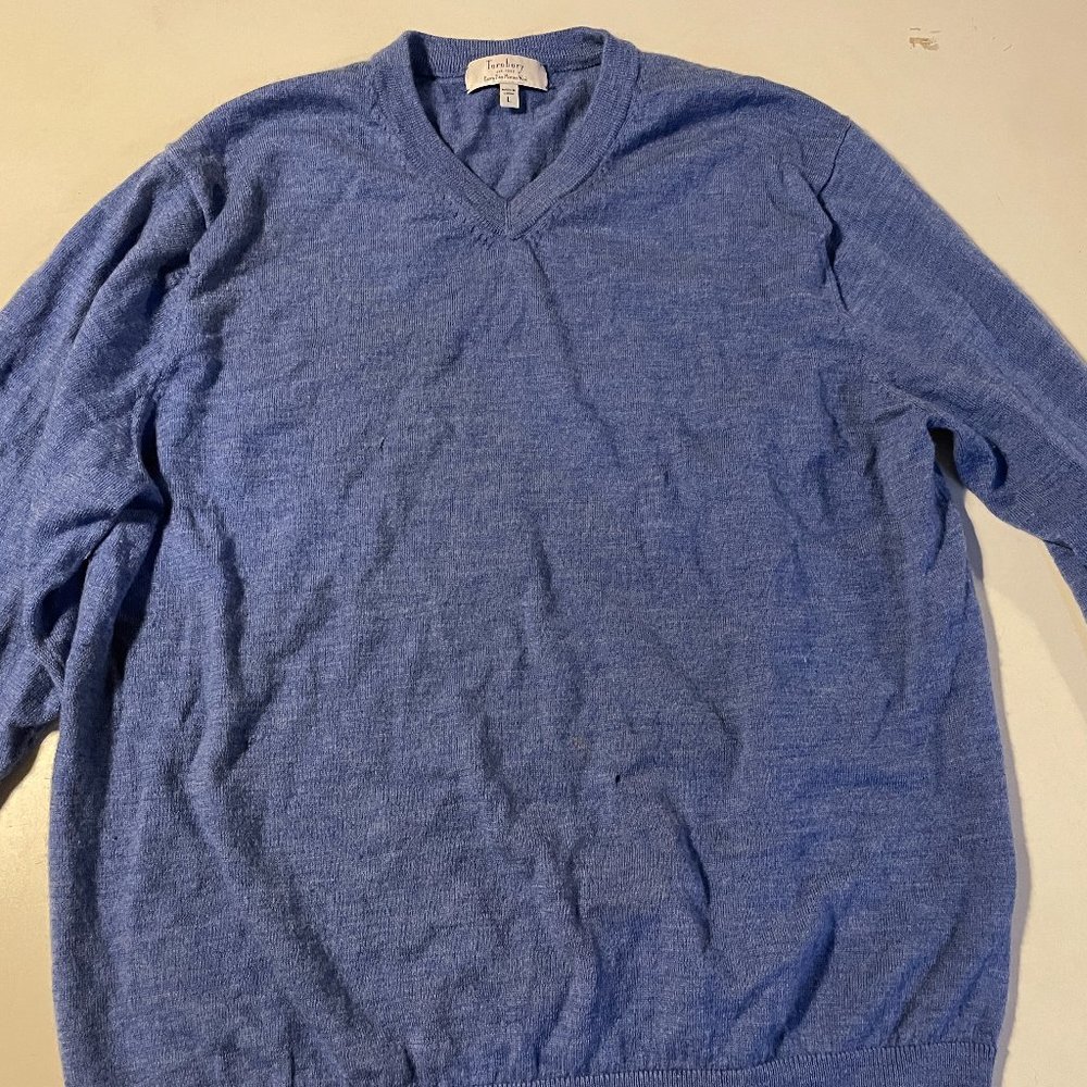 Turnbury Merino Sweater - Size Large, Blue